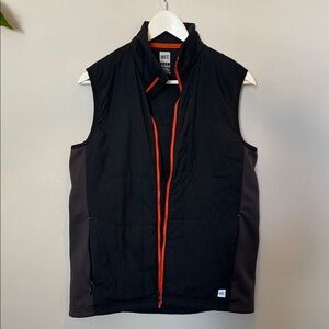 MEC Black Vest with Orange Zip Trim